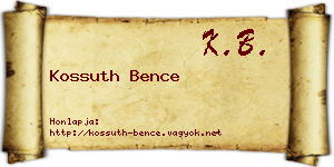 Kossuth Bence névjegykártya